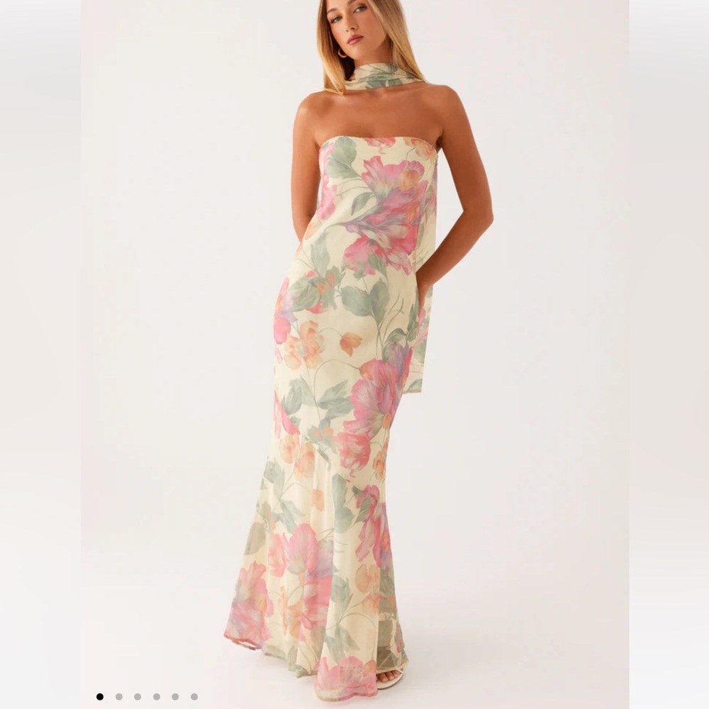 PEPPERMAYO Under The Pagoda Maxi Dress - Yellow Peony NWT